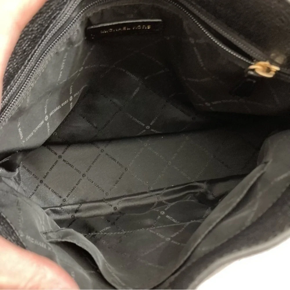 Michael kors black leather tote bag
